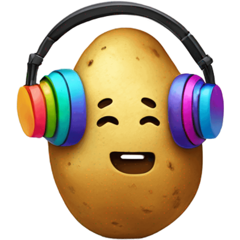 potato wearing headphones  emoji