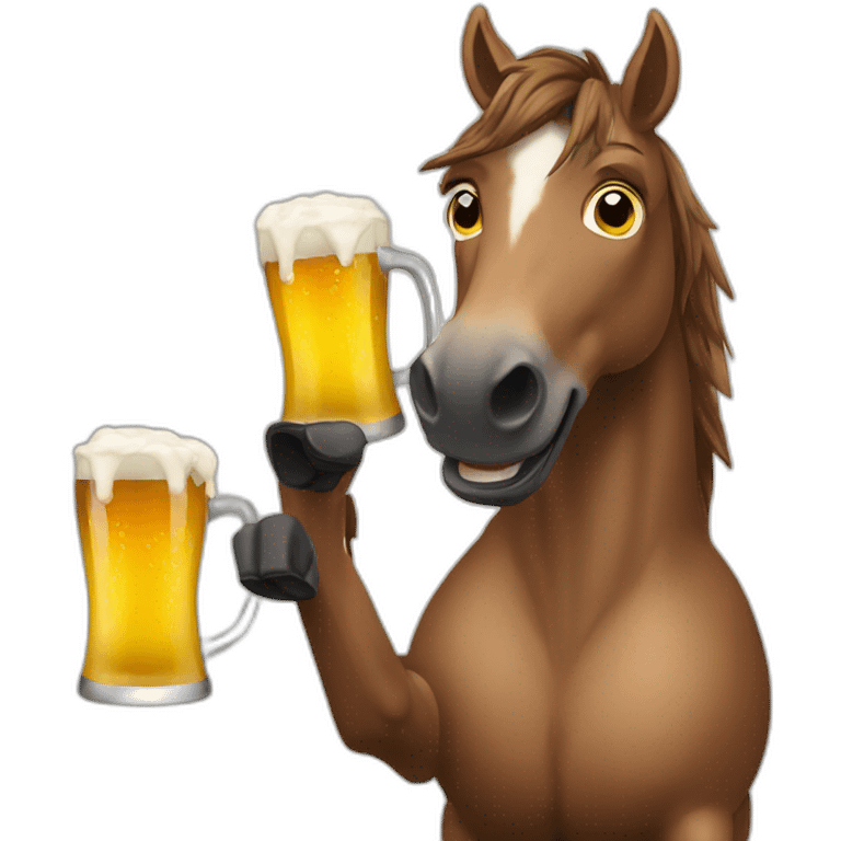 Horse-drinking-a-beer emoji