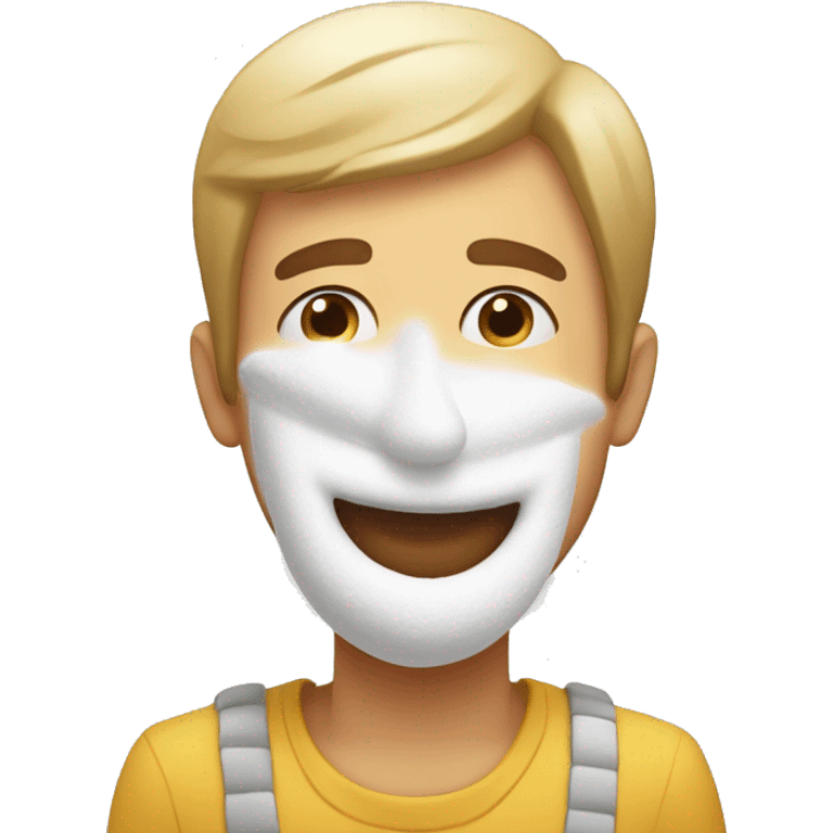 guy holding line of flour up to his nose and smelling it he is happy emoji