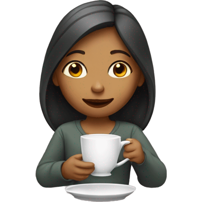 Girl sipping tea emoji