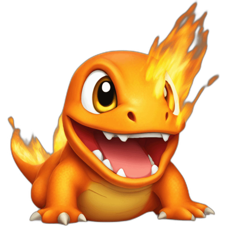 Charmander in vulcano emoji