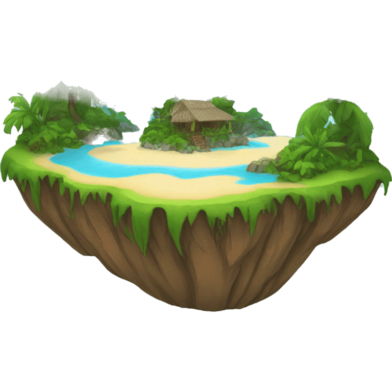 island with water and exotic emoji