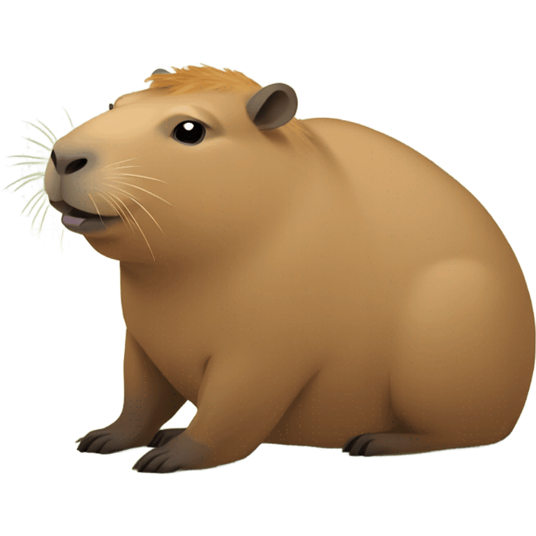 Attractive  cabybara shoots at sun emoji