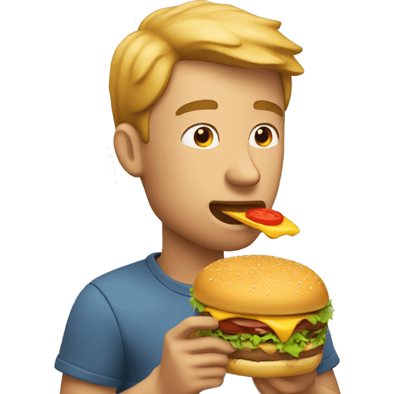 A Man eating burger  emoji