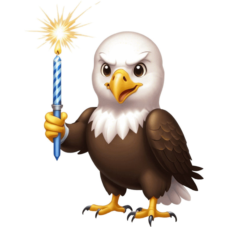 Bald eagle with 2 sparklers emoji