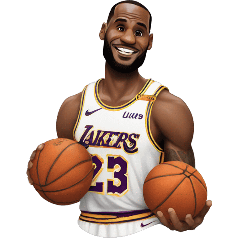 LeBron James sur un ballen debasket emoji