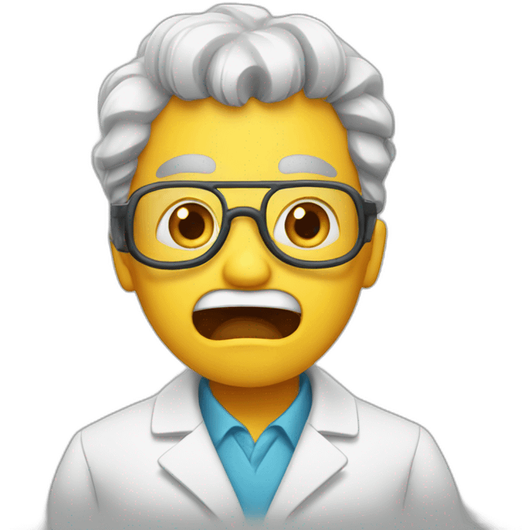 Scared scientist emoji