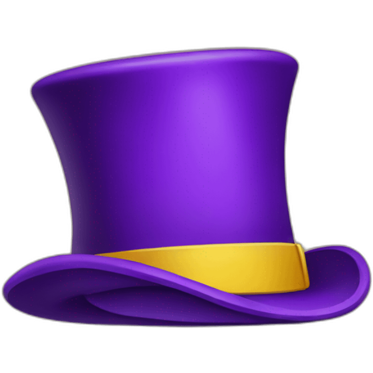 Purple top hat with yellow band emoji