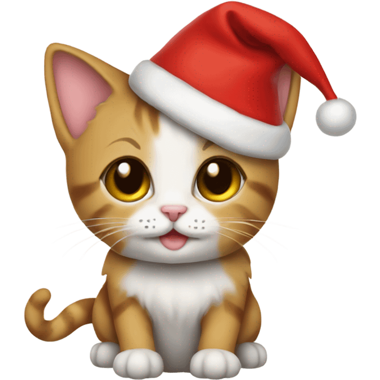 Kitten in Santa costume emoji