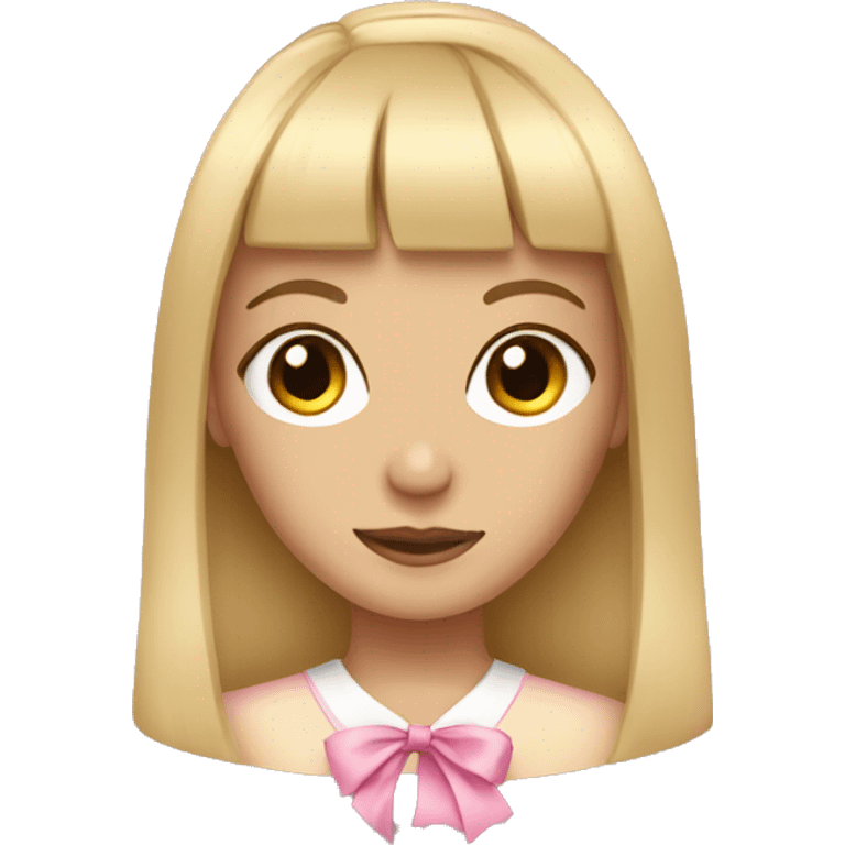 blonde girl with bangs wearing a pink bow  emoji