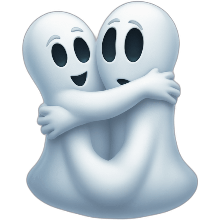 two hugging ghosts emoji