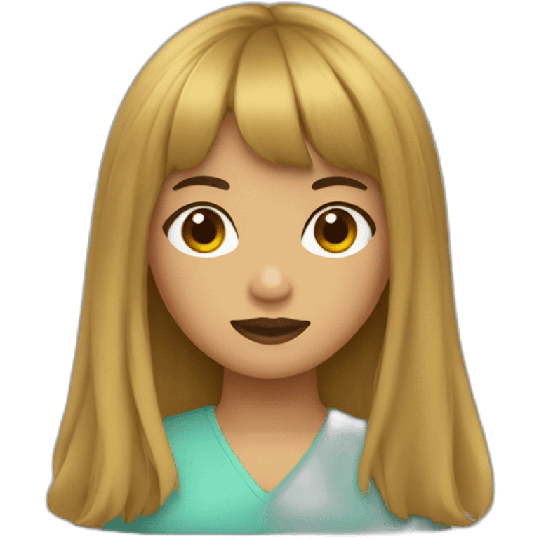 filipina girl with curtain bangs emoji