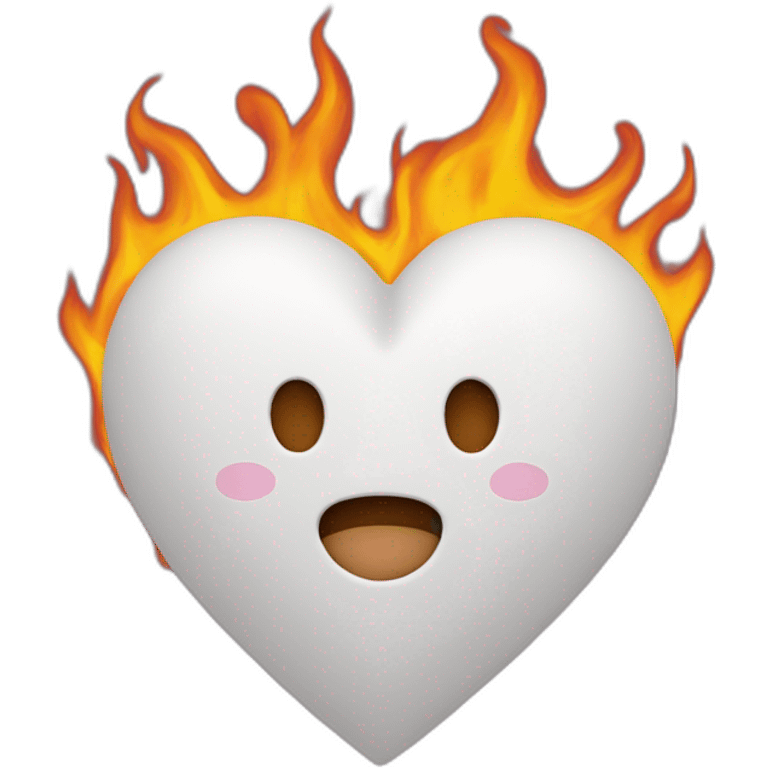 White heart on flames  emoji