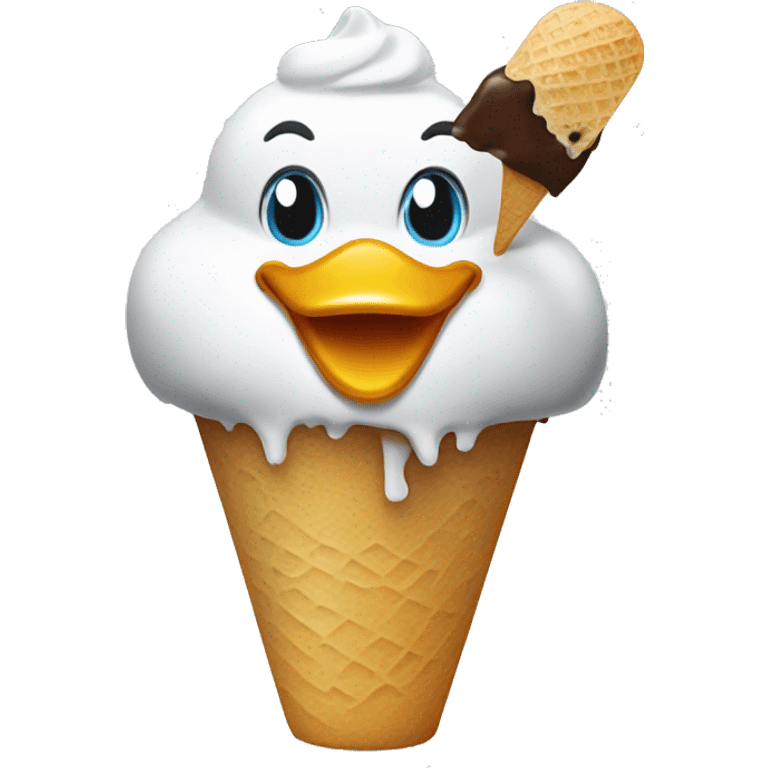 Duck eating Ice scream emoji