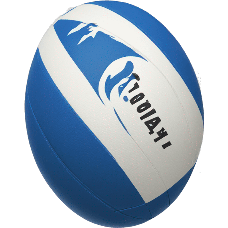 blue and white rugby ball emoji