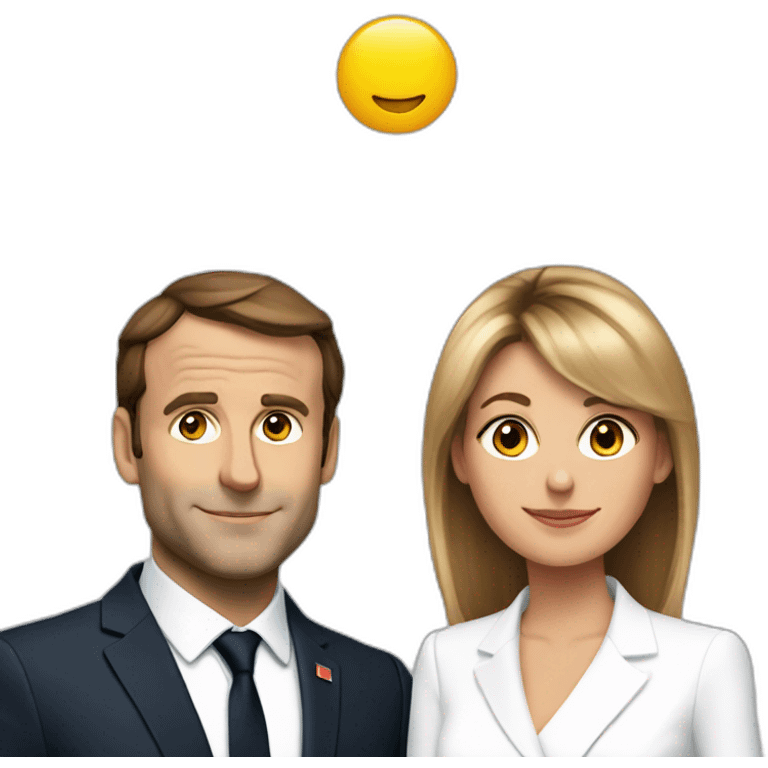 Macron and Brigitte  emoji