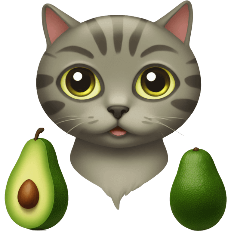 Avocado as a cat emoji