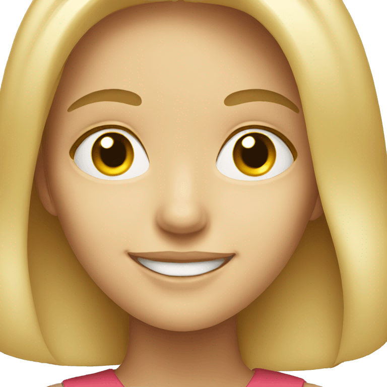 smiling blonde girl portrait emoji