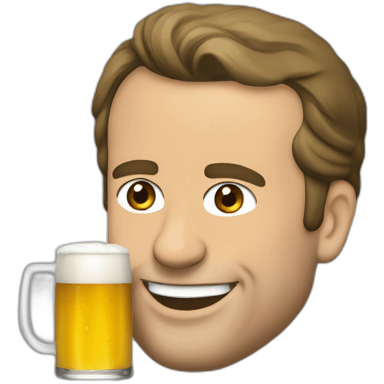 Macron qui boit une bière emoji