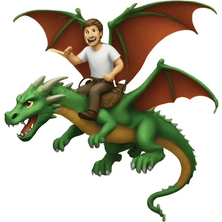 A man flying a dragon emoji