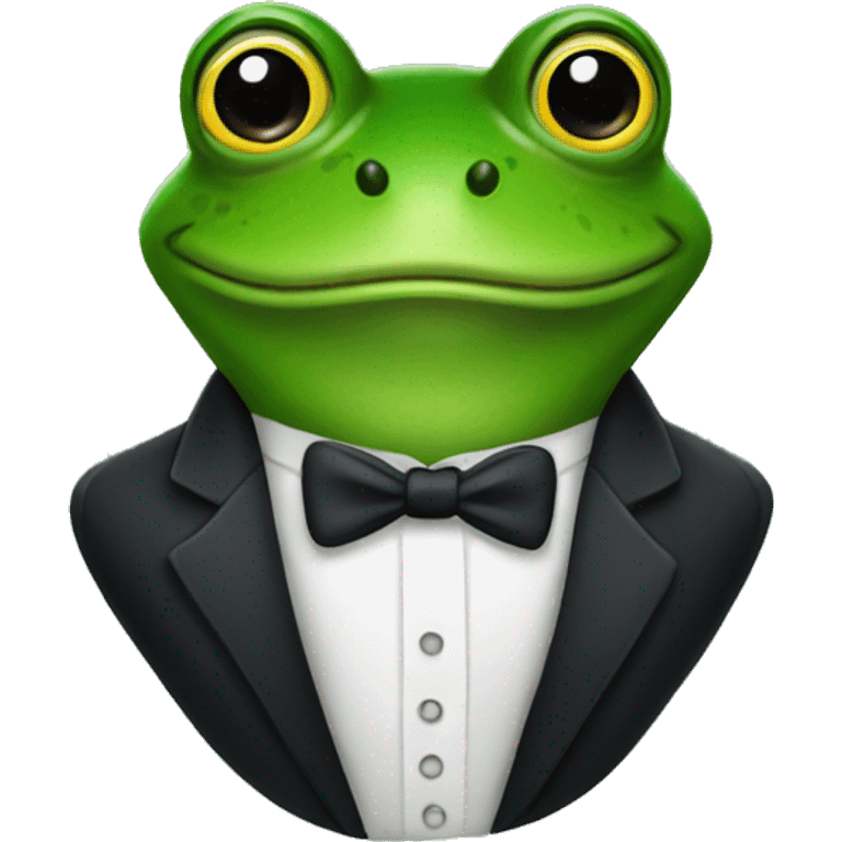 Frog in tuxedo emoji