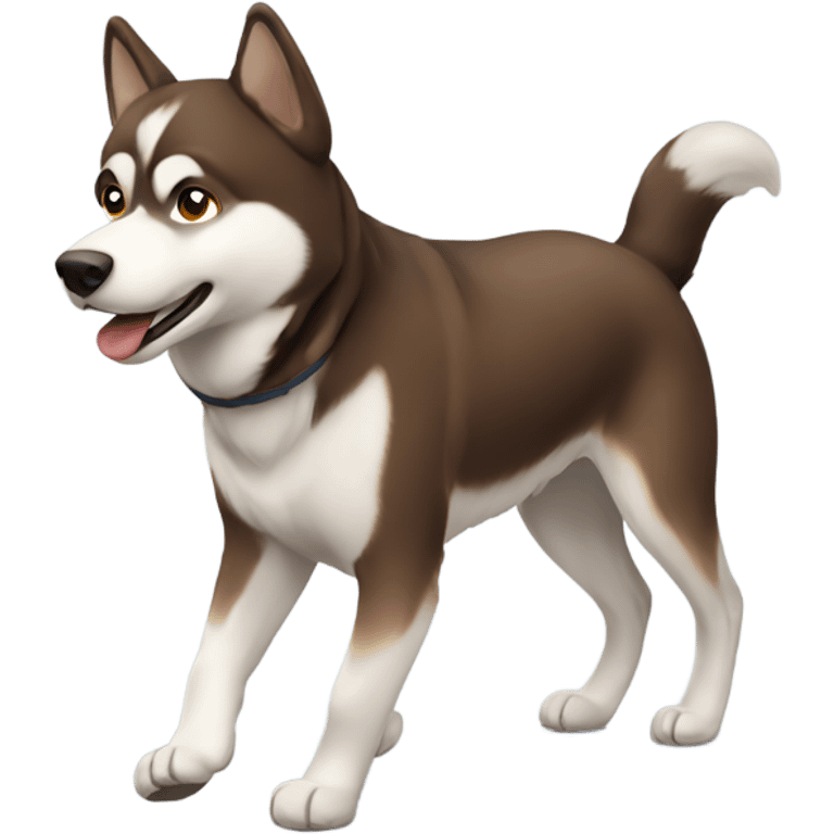 Brown husky walking  emoji