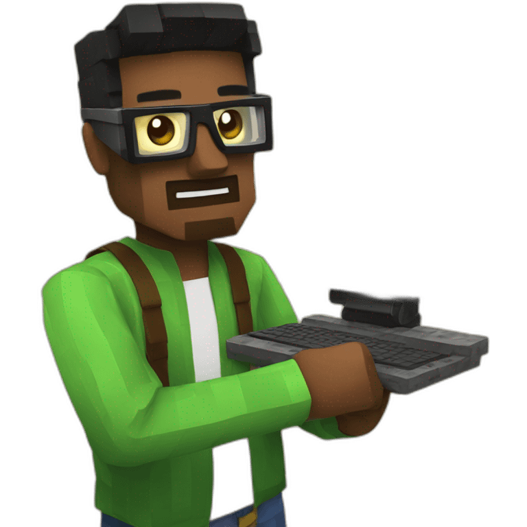 Geek playing minecraft emoji