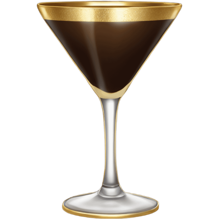 gold rimmed espresso martini glass with gold bow emoji