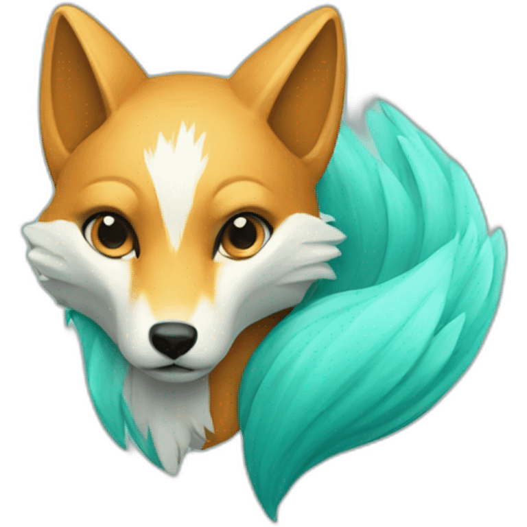 Turquoise fox emoji