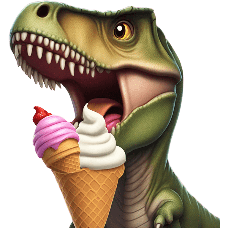 T. rex eating ice cream emoji