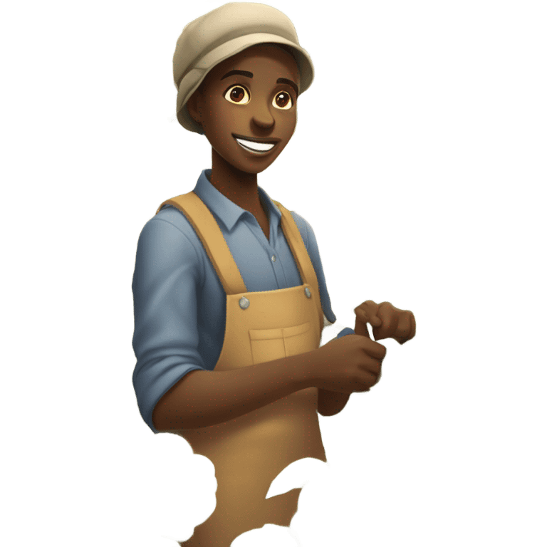 African American farming cotton emoji