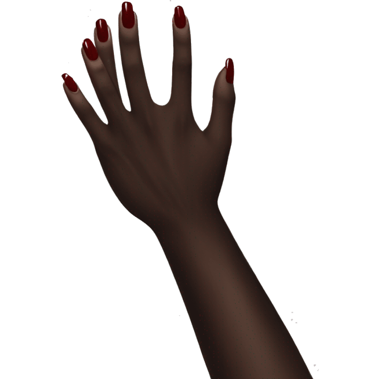 Dark red nails in black hands emoji