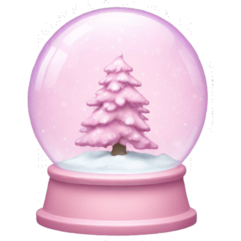 Pastel pink snow globe emoji