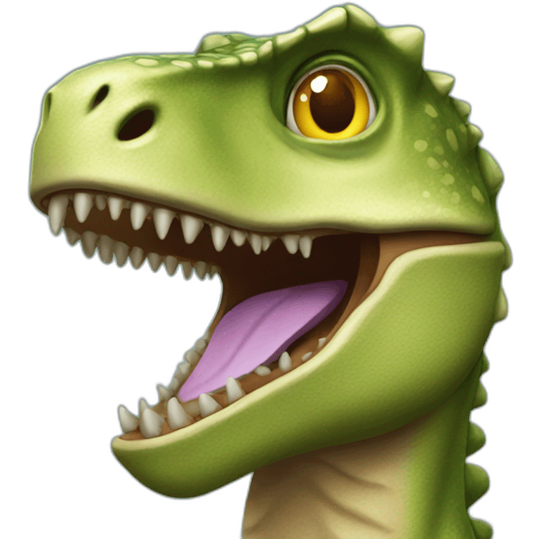 Chat sur un dinosaure emoji