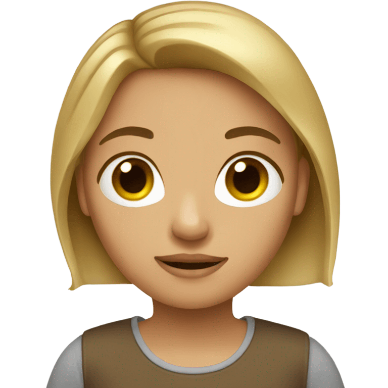 Brown hair girl with blond emoji