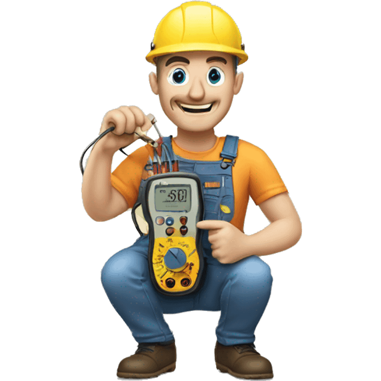 electrician with mutimeter emoji