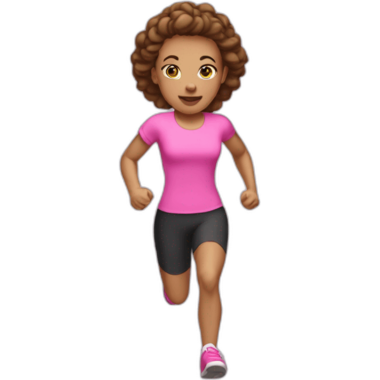 isolated, one running woman with light skin, pink clothes emoji