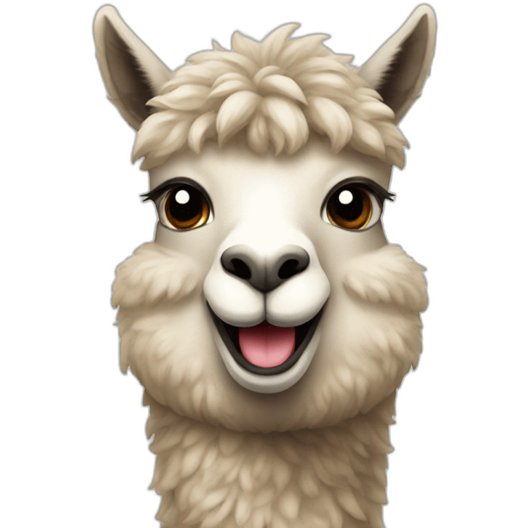 Happy alpaca emoji