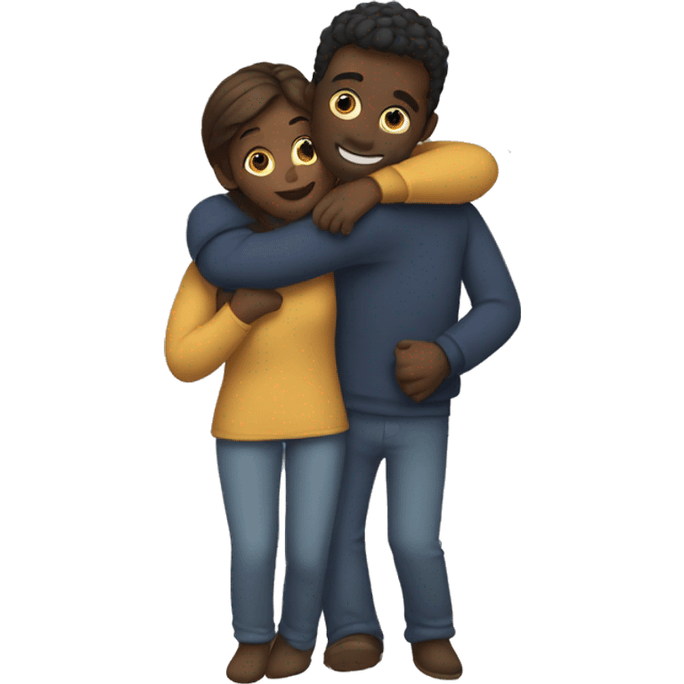 2 people hugging and supporting each other  emoji