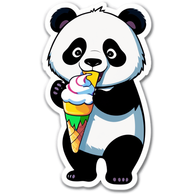 Panda eating ice cream emoji