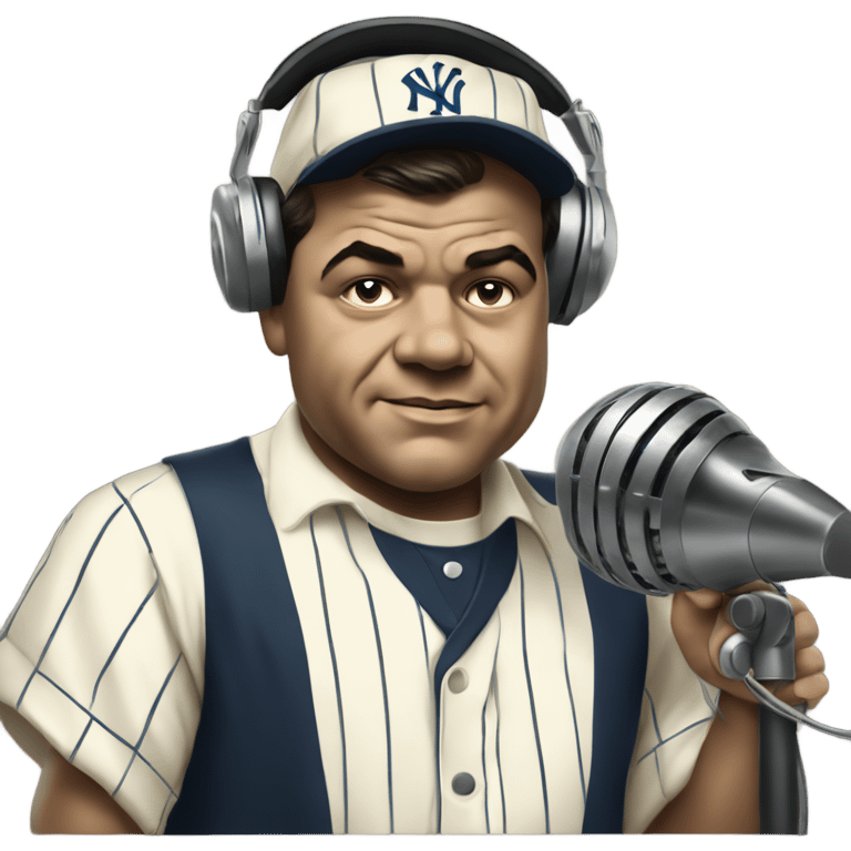 Babe Ruth playing DJ emoji