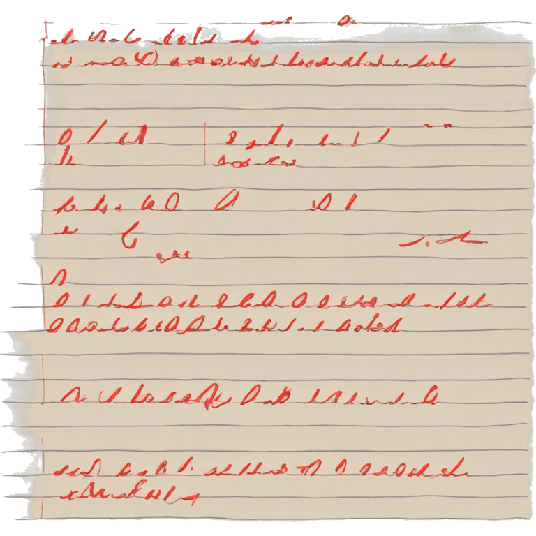 Handwriting to Text. Red color notes emoji