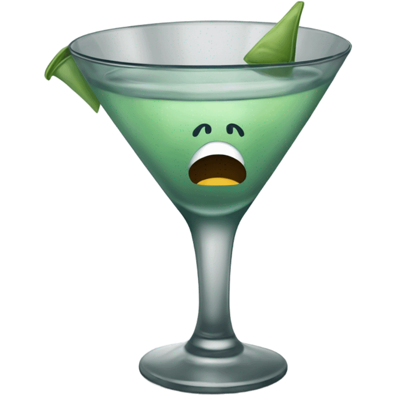 martini with sad face emoji