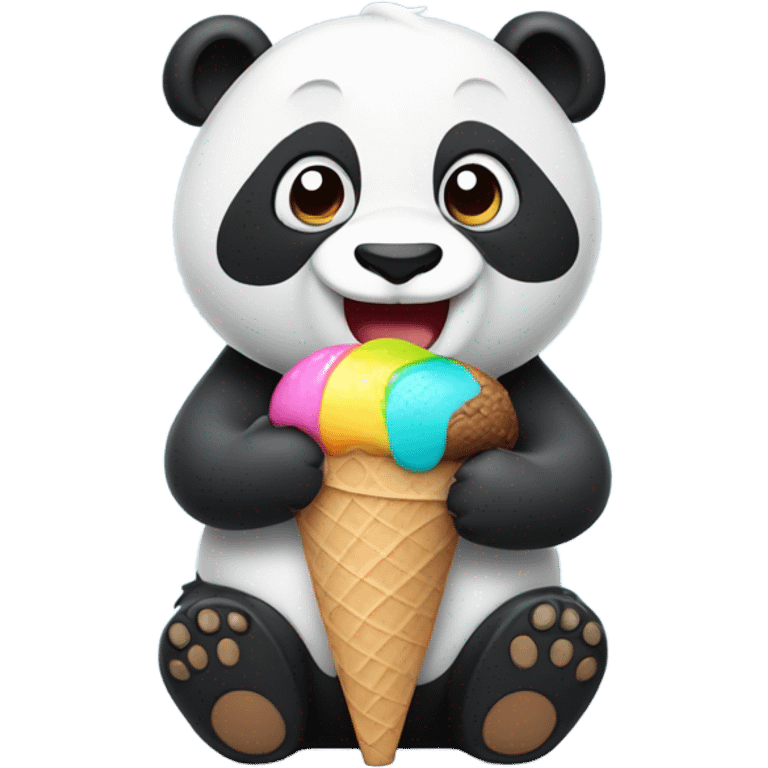 Panda eating ice cream emoji