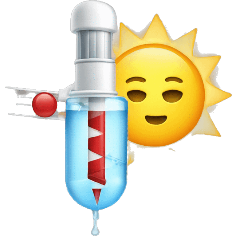 a syringe with a sun inside emoji