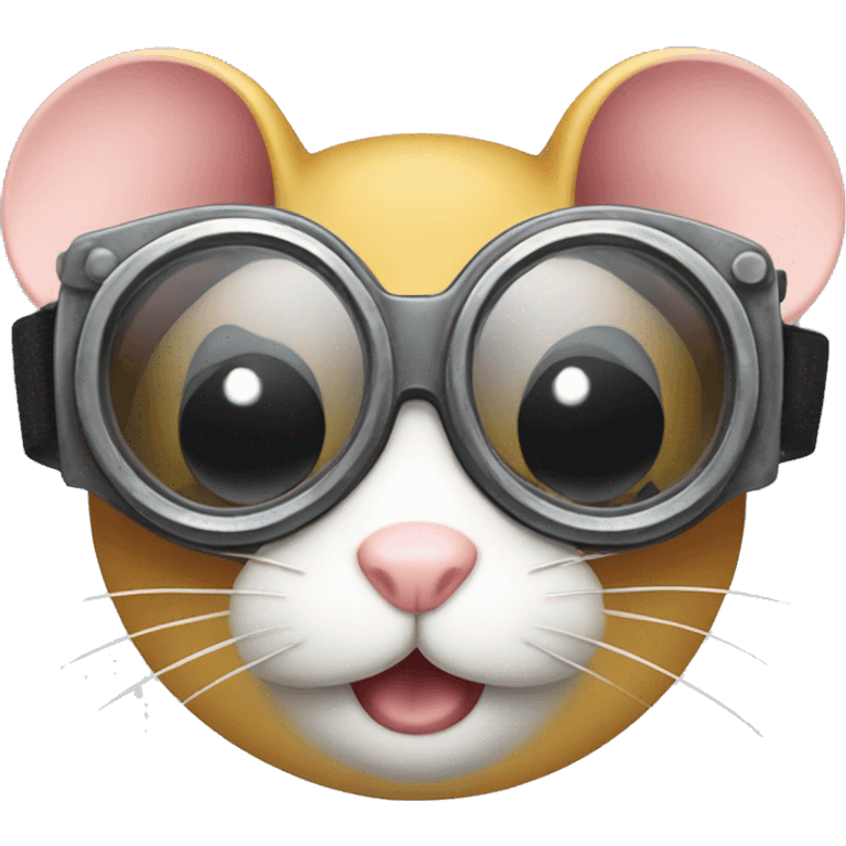 A mouse is smiling wit goggles emoji