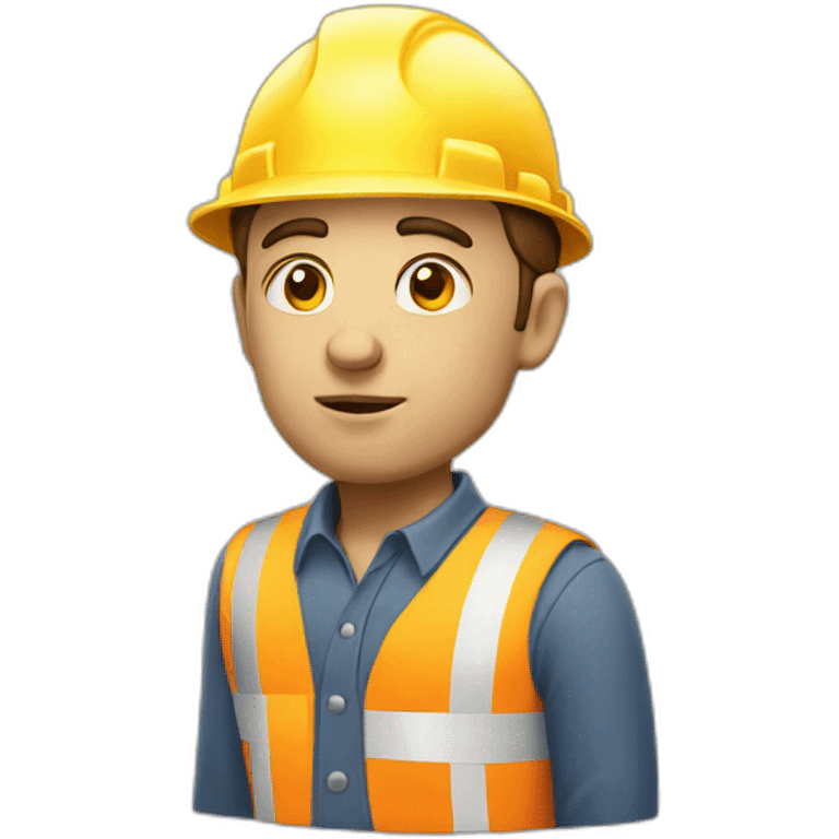 white construction worker thinking emoji