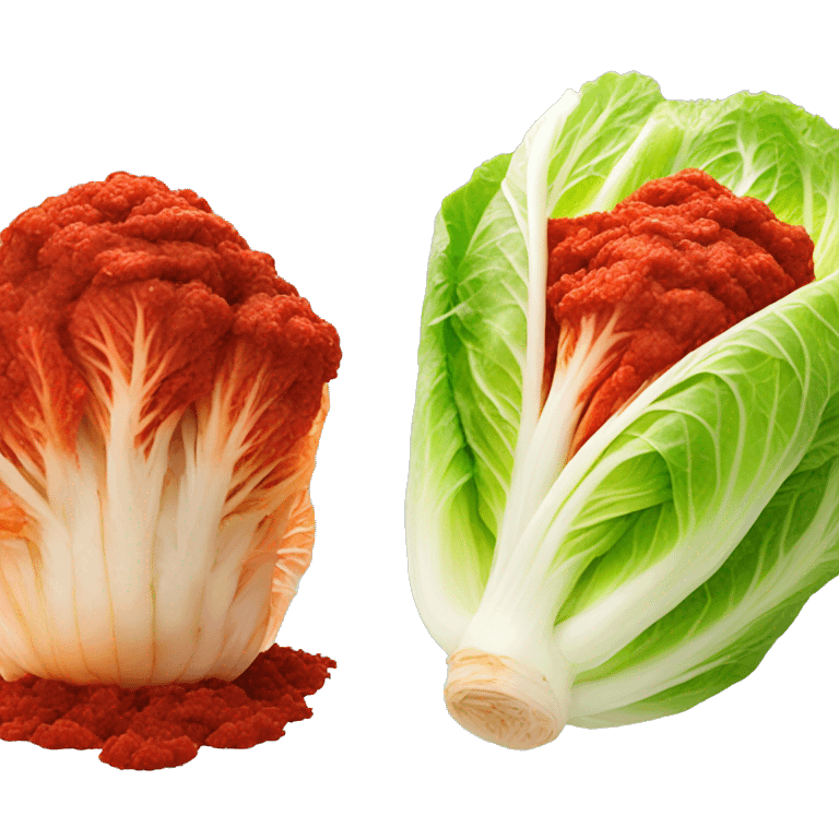 napa cabbage marinated in a bright red pepper paste emoji