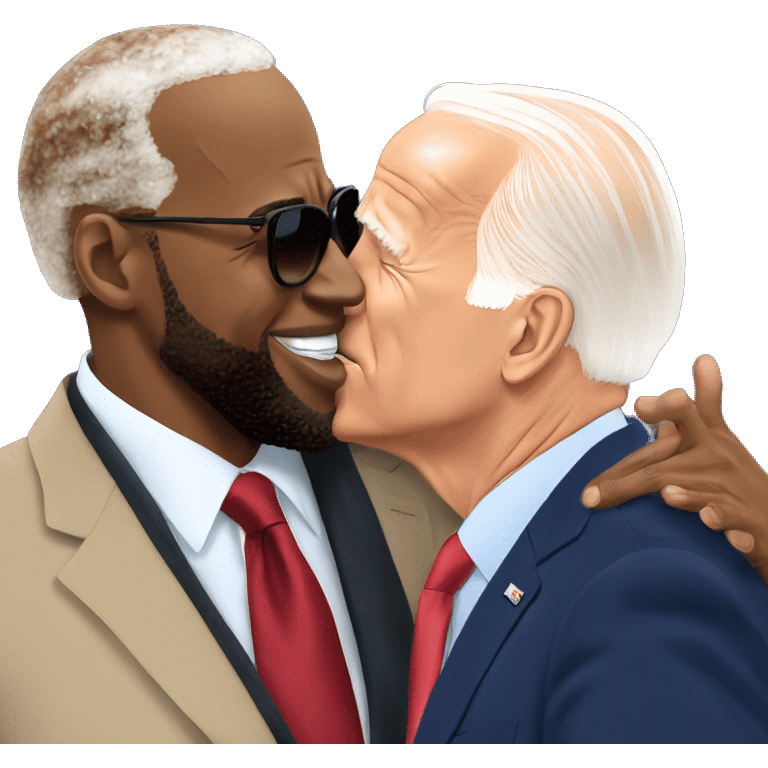 Joe Biden kissing LeBron emoji