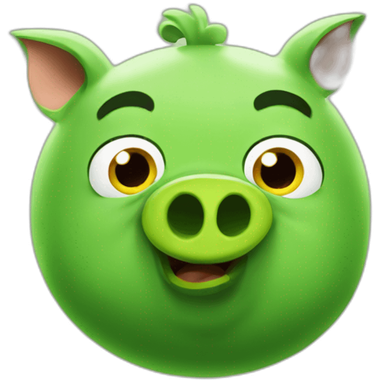 green pig from angry birds game emoji